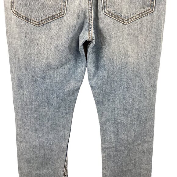 Zara Woman Premium Denim Distressed Jeans Mid-Rise Size 4 Light Wash Cotton - Picture 9 of 10